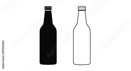 Two bottle silhouettes one black one white displayed side by side