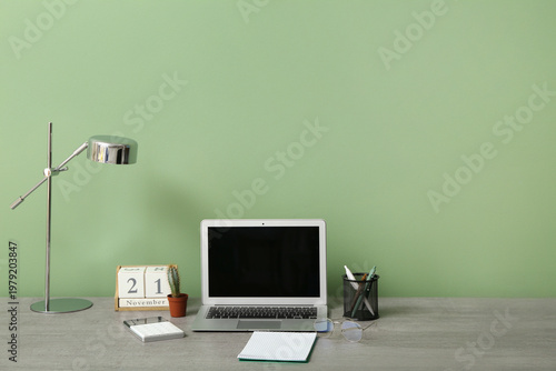 Modern office workplace wit...