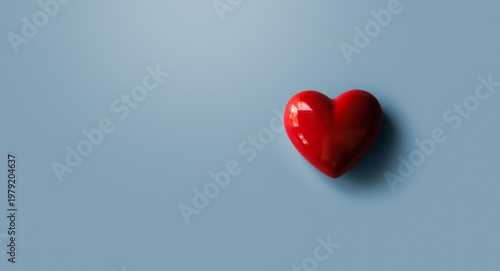 Red heart on blue background, World health day, Health care and mental health concept, Health insurance, Charity volunteer donation, CSR responsibility, World heart day, Self love