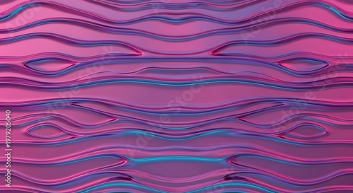 Abstract Wavy Background in Pink, Purple, and Teal