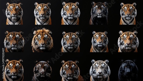 Tiger faces collection.