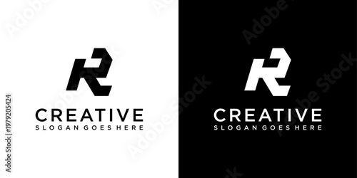 Initial letter R vector logo design