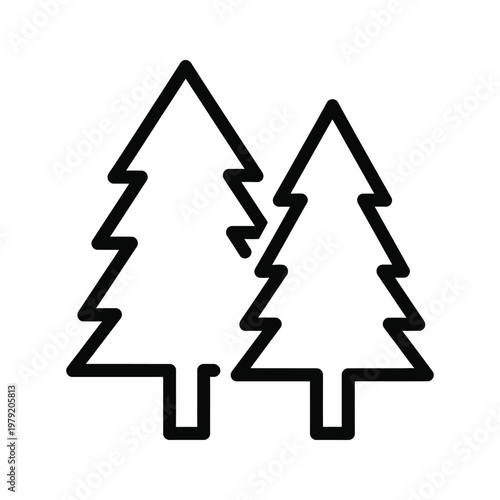 Two Trees Forest Nature Vector Graphic