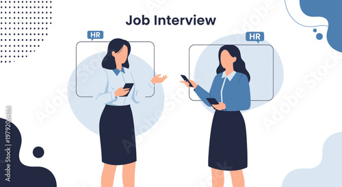 Online Job Interview: HR Professionals Conducting Virtual Recruitment