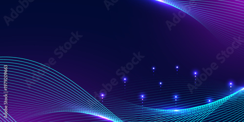 Abstract digital wave background. Design for business ai cyber metaverse sound data light neon internet online fiber optic.