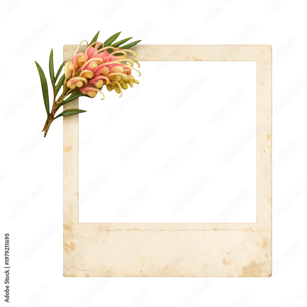 Fototapeta premium PNG Vintage floral photo frame