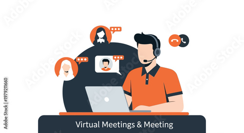 Virtual Meetings and Online Collaboration Concept