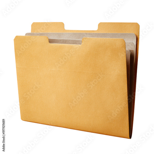 Stack of manila file folders with tabs against black background document paper, Isolated, Png Transparent Background