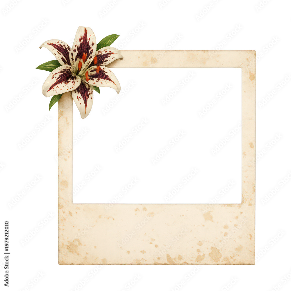 Fototapeta premium PNG Vintage floral photo frame