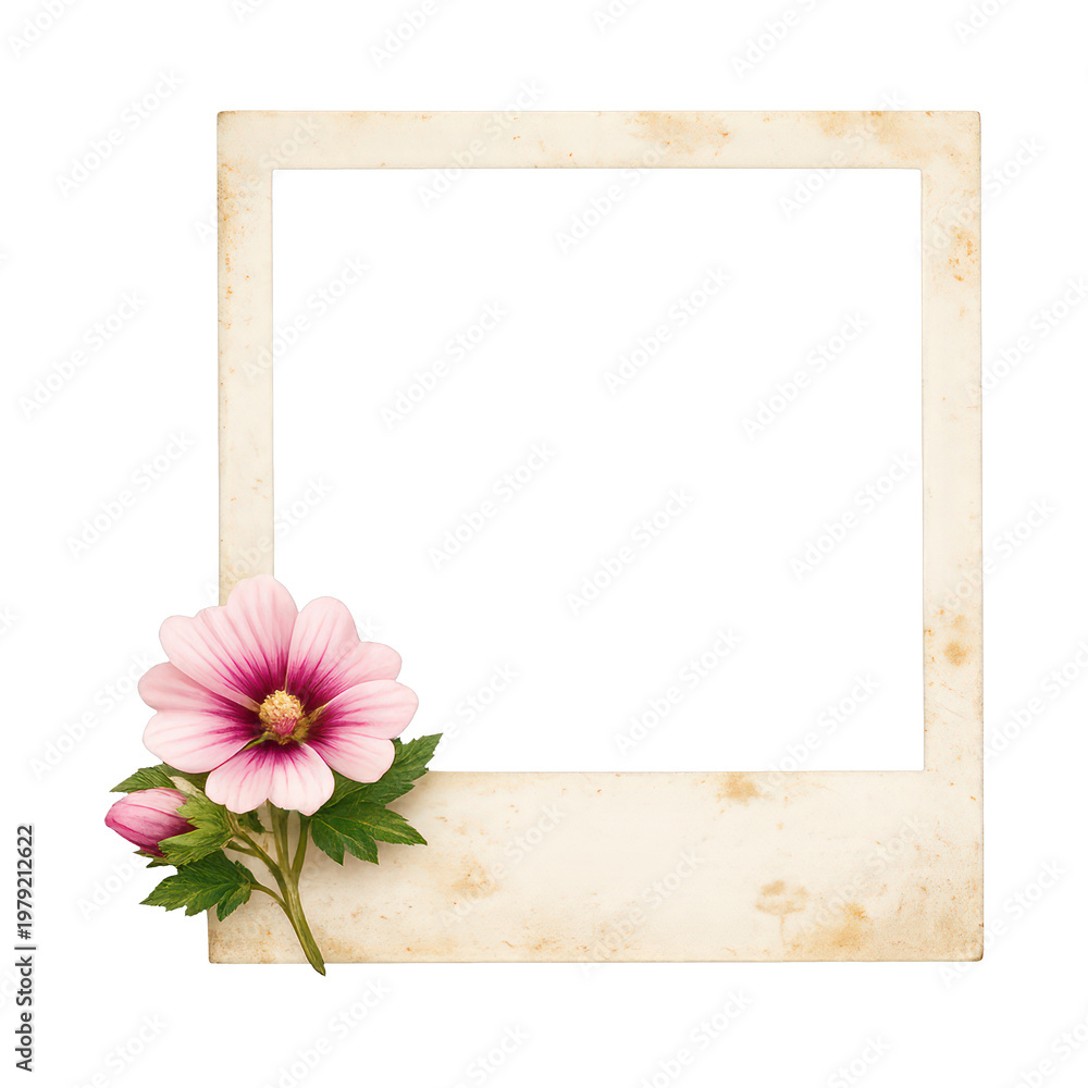 Fototapeta premium PNG Vintage floral photo frame