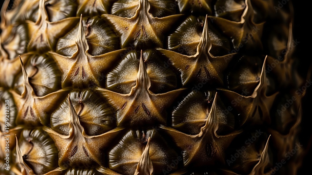 Fototapeta premium Intriguing Pineapple Skin Texture: A Study in Organic Geometry and Repeating Patterns