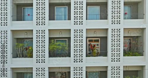 Vew from inside the car, a view of Japanese city