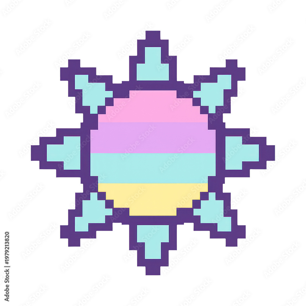 Obraz premium PNG Pixelated pastel sun design