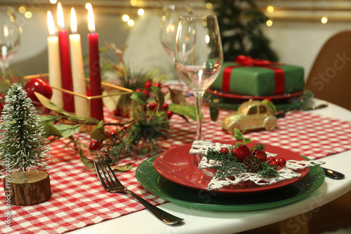 Festive Christmas table set...