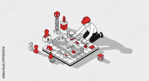 Person playing a board game with miniature pieces and a map, illustrating strategy and planning.