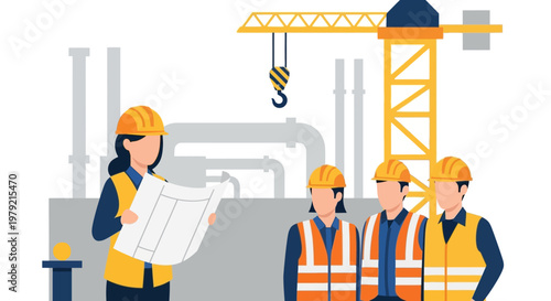 Construction workers with safety gear.