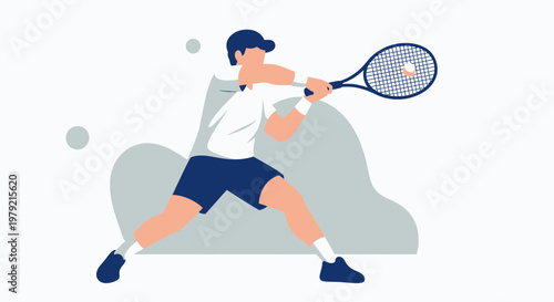 Man playing tennis with racket.