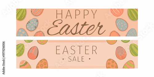 Colorful easter eggs and lettering for holiday promotions and celebrations