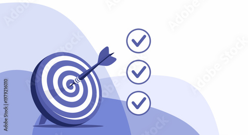 Bullseye Target with Check Marks.