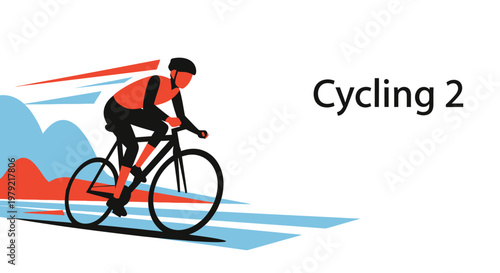 Man Riding a Bicycle Quickly Outdoors.