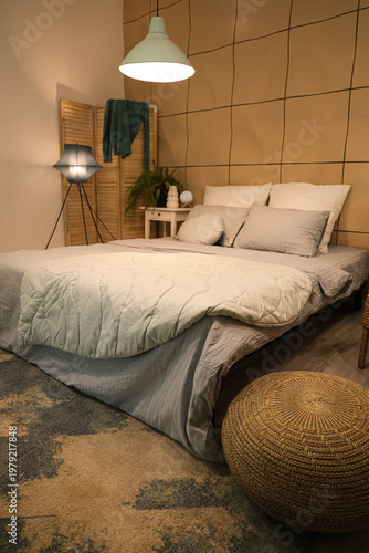 Interior of stylish bedroom...