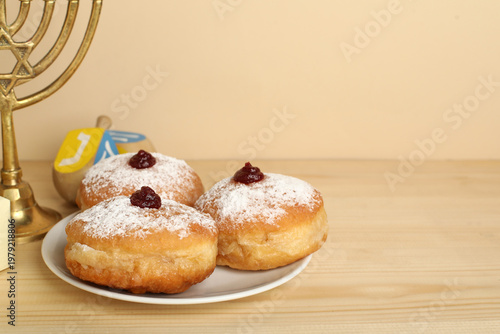 Plate with tasty donuts and...
