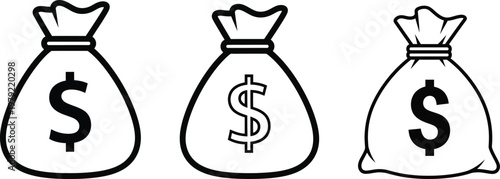 Money bags visualizing financial growth and business success