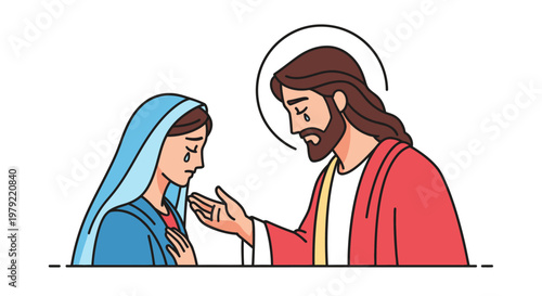 Jesus Christ and Virgin Mary portrait.