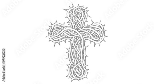 Celtic cross with thorns symbol.