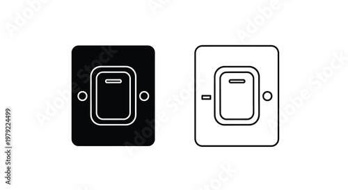 Two light switch designs one dark and one light silhouette