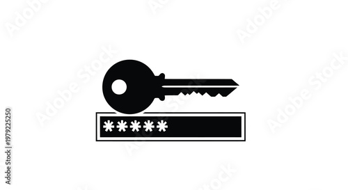 A black key icon above a password field with hidden characters