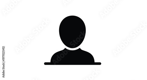 Simple black silhouette of a person s head and shoulders