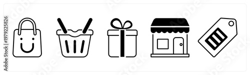 A set of 5 mix icons as card security, wallet, cash