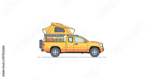 Yellow Truck With Tent.