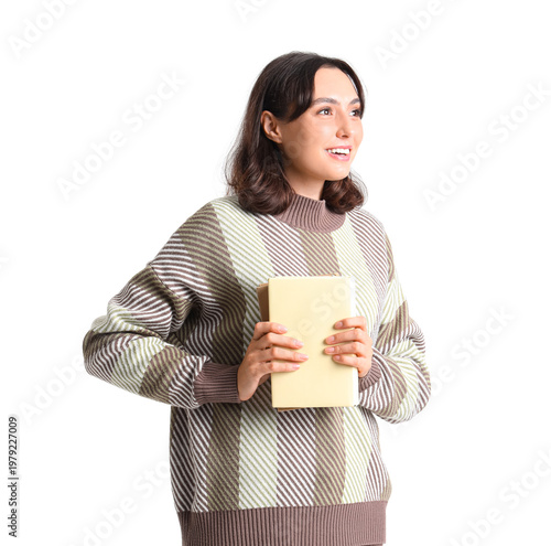 Young woman in warm sweater...
