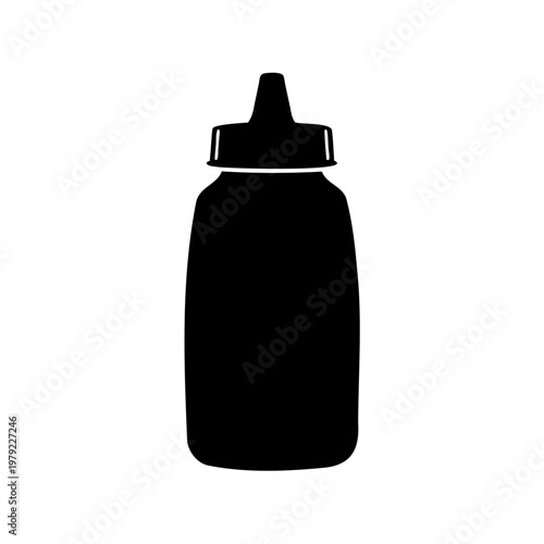 Black squeeze bottle, plastic container, liquid dispenser, icon