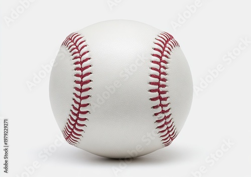 A single, white baseball with red stitching, centered against a plain background