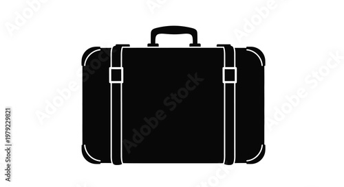 Vintage suitcase with buckles and handle a striking silhouette