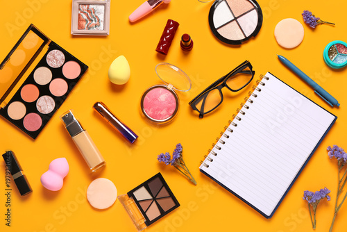 Composition with makeup cos...
