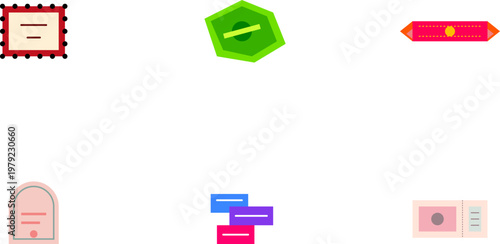 Hand-drawn set of colorful price tag stickers and sale labels for retail marketing shop illustration