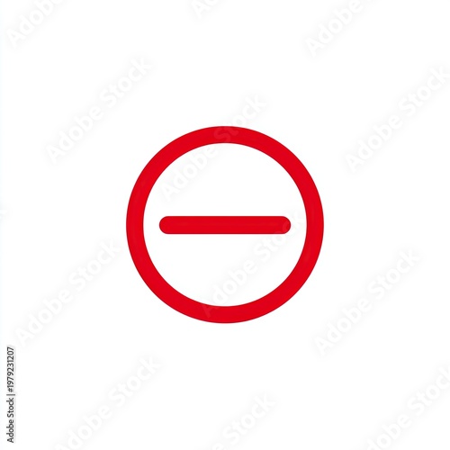 Free Download Simple graphic red circle with a horizontal red line through the center, against white - GFXLoad