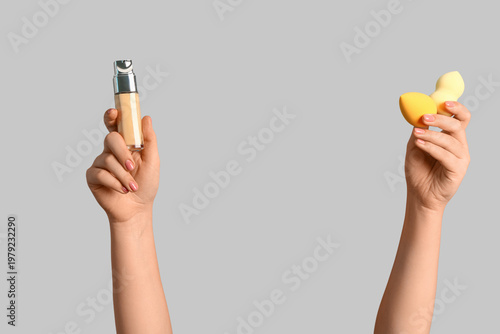 Female hands with makeup sp...