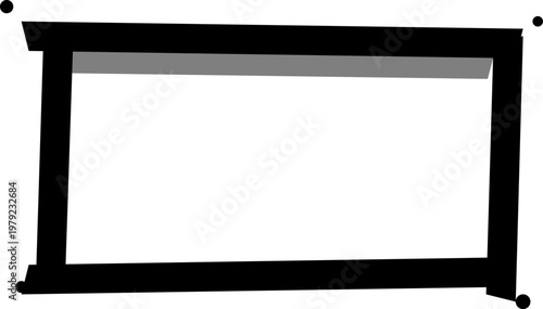 Hand-drawn bold black marker rectangular border with sketchy lines and decorative corner dots for graphic illustration
