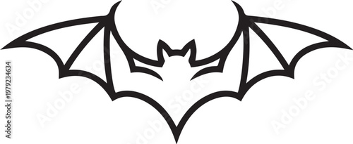 Black Outlined Icon of a bat