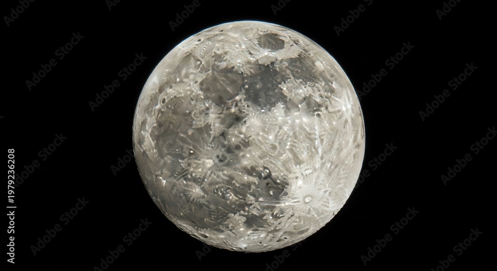 Fototapeta premium Close-up view of the moon's surface with craters and texture
