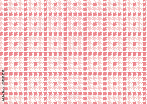 【日本の伝統模様】千鳥・千鳥格子のシームレスパターン（赤系） / Chidori & Chidori-goushi (Houndstooth) – Japanese Traditional Seamless Pattern Set  (Red Tones)