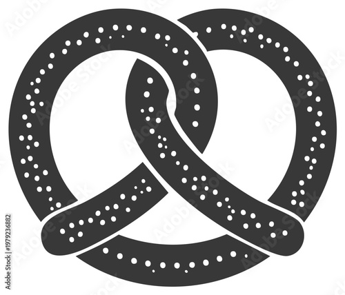 Traditional German baked pretzel with salt minimal vector graphic design