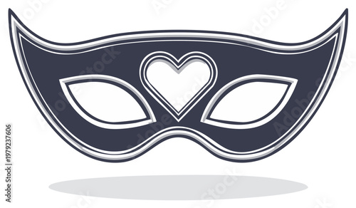 Elegant masquerade mask with heart design for costume parties and celebrations
