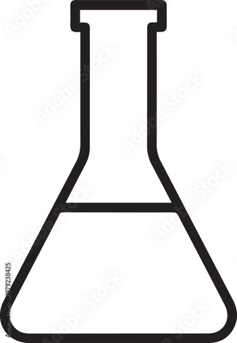 Black Outlined Icon of Lab Flask