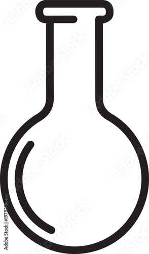 Black Outlined Icon of Lab Flask